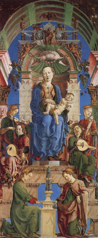 Cosimo Tura The Virgin and Child Enthroned with Angels Making Music China oil painting art